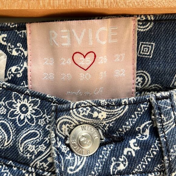 Revice La La Land Bandana Print Flares Jeans Laguna Blue Rodeo Western Size 25 - Picture 4 of 13